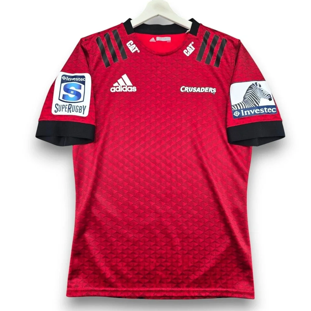 Adidas Crusaders Rugby Jersey Mens L Red Polyester Geometric Super Rugby ED7949